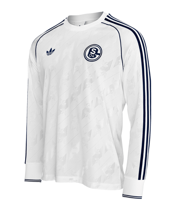 adidas Originals FC Schalke 04 Manica Lunga Bianco - bianco