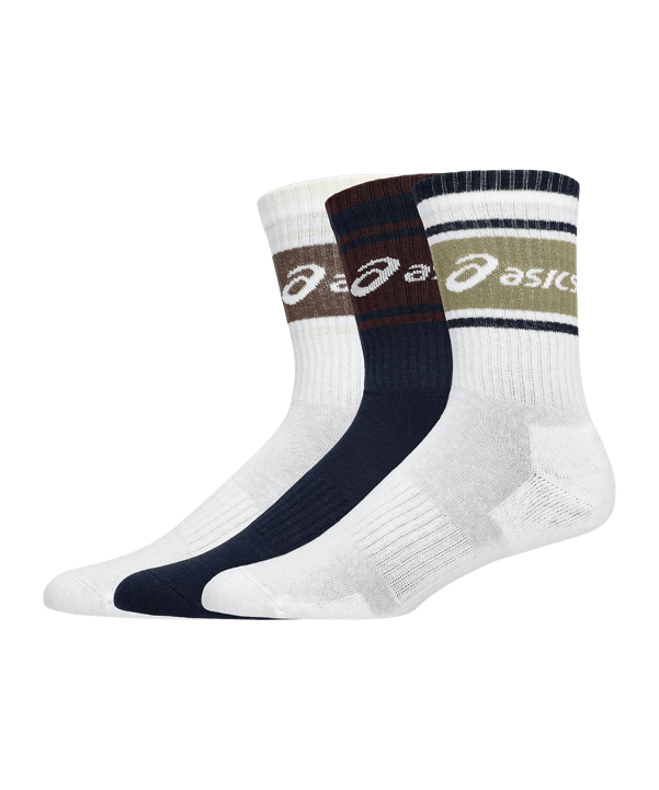 Asics Logo Crew 3er Pack Socken Blau - blau