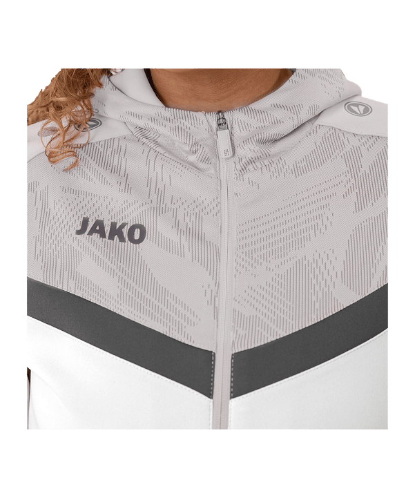 JAKO Icon Kapuzenjacke Damen Weiss Grau F016 - grau