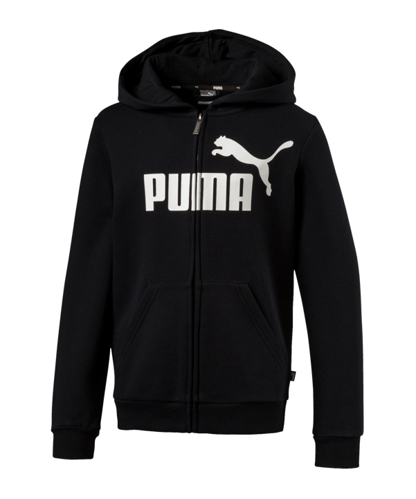 PUMA Essential Logo Kapuzenjacke Kids Schwarz F01 - schwarz