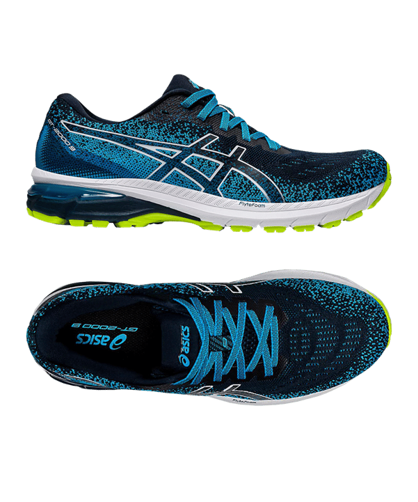 Asics GT-2000 9 Knit Running Blau Weiss F400 - blau