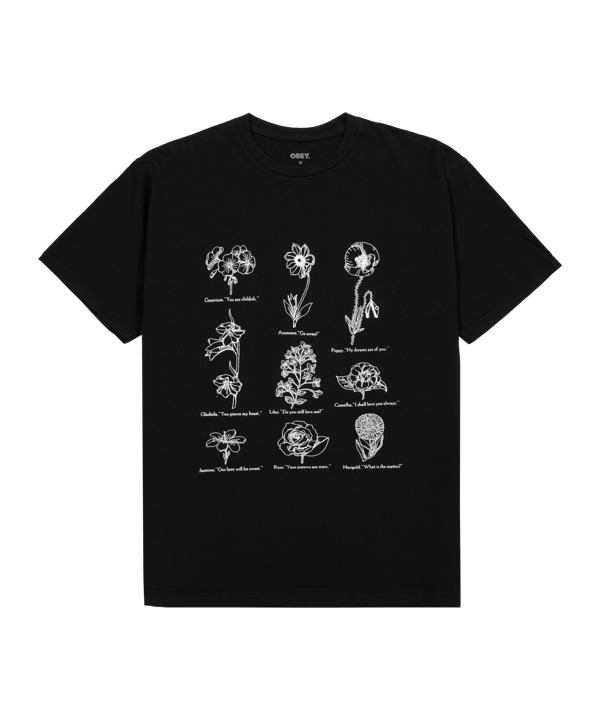 Obey Flower Packet T-Shirt Damen Schwarz - schwarz