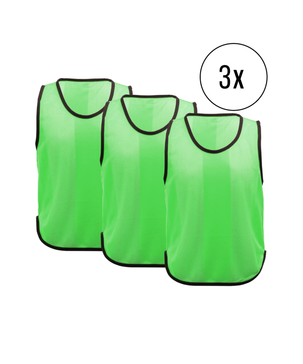 Cawila Trainingsleibchen UNI 3er Set Grün | Fußball bibs - gruen