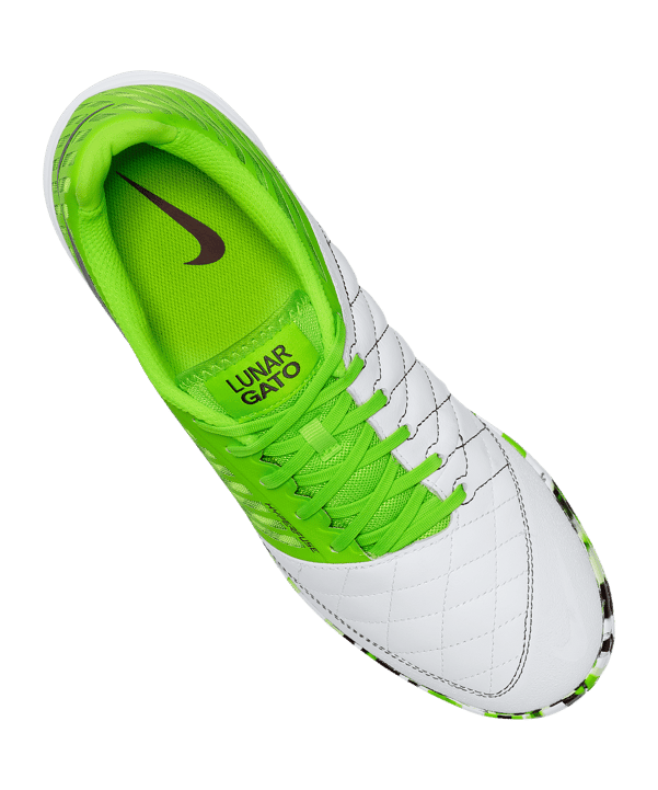 Nike Lunar Gato II Futsal IC Weiss Grün F137 - weiss