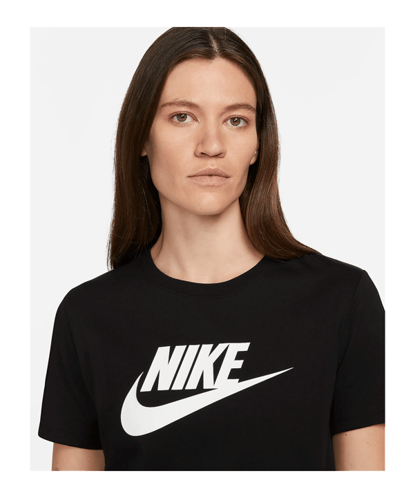 Nike Essentails Logo T-Shirt Damen Schwarz F010 - schwarz