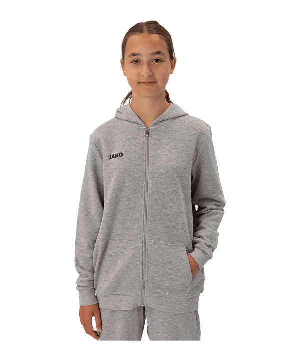 JAKO Base Jas met capuchon Kinderen Grijs K041 - grijs