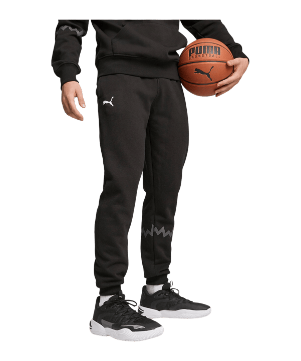 PUMA Hoops Team Sweat Jogginghose Schwarz F01 - schwarz