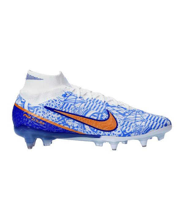 Nike Air Zoom Mercurial Superfly IX Elite CR7 SG-Pro AC Weiss Blau Gold F182 - weiss