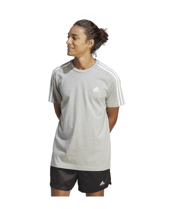 adidas 3S T-Shirt Grau Weiss - grau