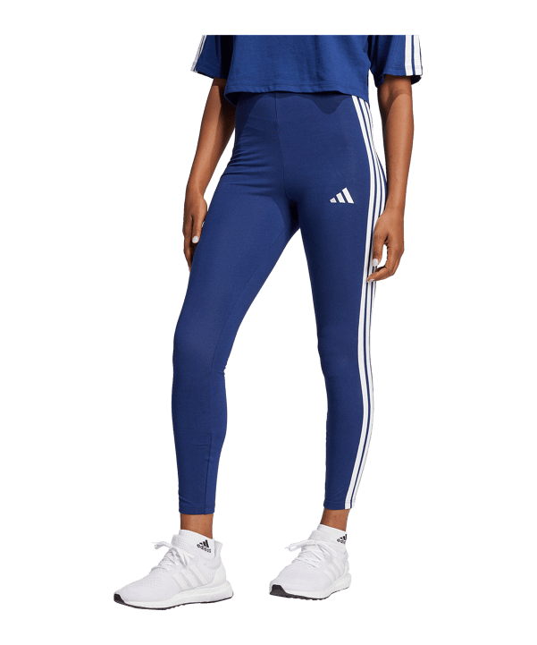 adidas Essentials 3S Cotton Leggings Blau - blau