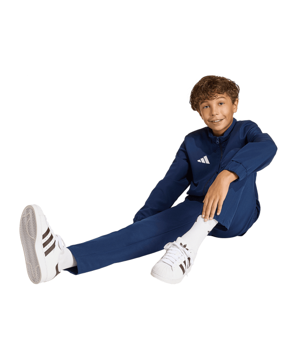 adidas Entrada 26 Präsentationsjacke Kids Dunkelblau - weiss