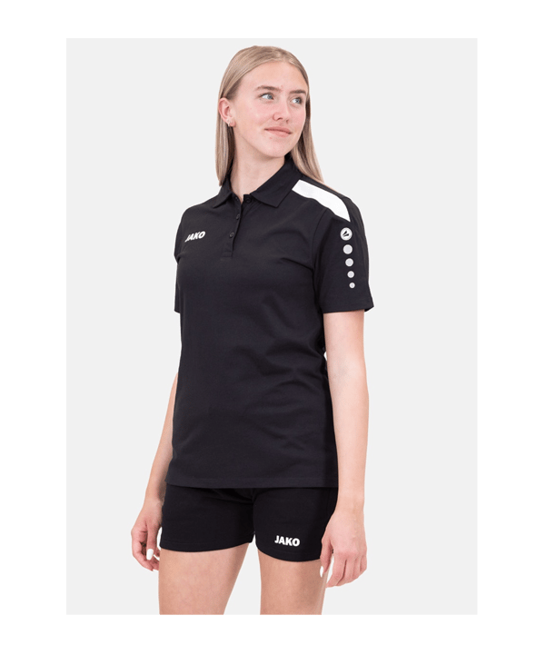JAKO Power Poloshirt Damen Schwarz Weiss F800 - schwarz