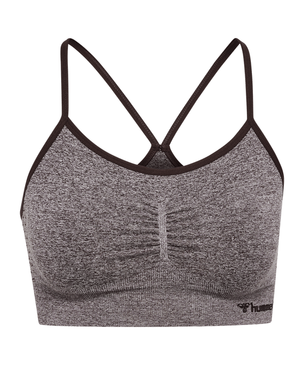 Hummel CI Seamless Scrunch Sport-BH Damen Braun F8389 - braun