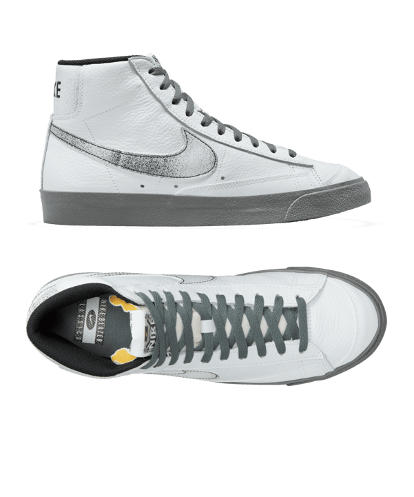 Nike Blazer Mid 77 EMB Weiss Grau Schwarz F100 - weiss