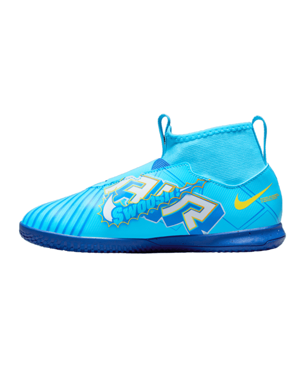 Nike Jr Air Zoom Mercurial Superfly IX Academy IC Halle Mbappe Signature Kids Blau F400 - blau