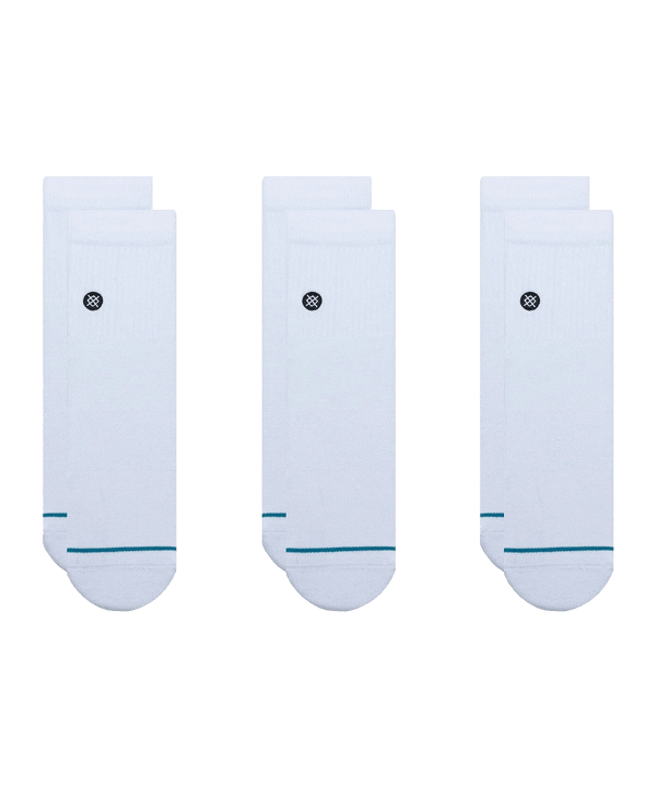Stance Icon Quarter Socken 3er Pack Weiss Blau - weiss