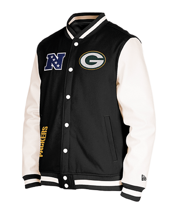 New Era Green Bay Packers Varsity Jacke Schwarz - schwarz