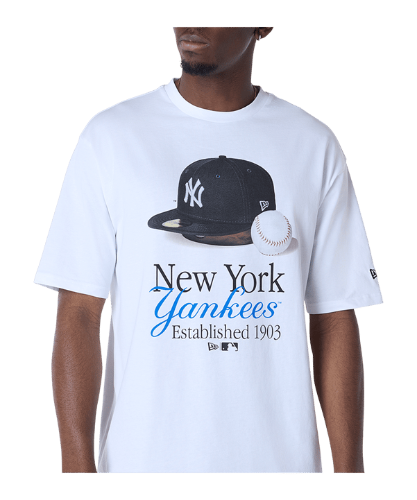 New Era MLB New York Yankees Script Graphic T-Shirt Weiß - weiss
