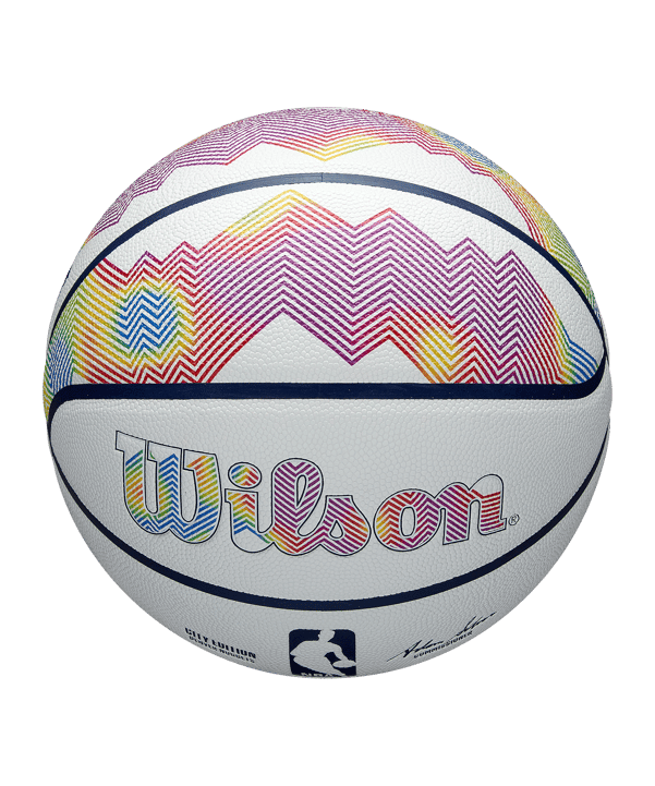 Wilson NBA Team City Collektor DEN NUG Ball 2024 Weiss - weiss