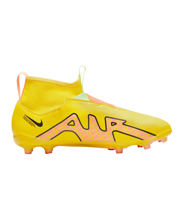 Nike Jr Air Zoom Mercurial Superfly IX Academy FG/MG Kids Lucent Gelb Rosa F780 - gelb