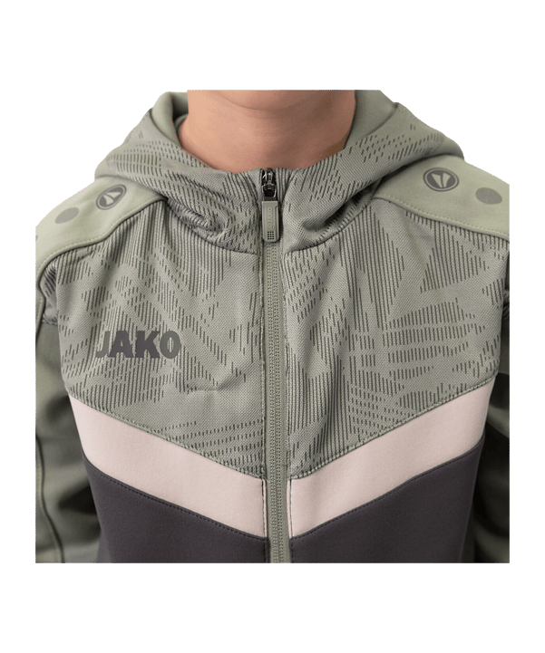 JAKO Icon Kapuzenjacke Kids Grau Grün F852 - grau