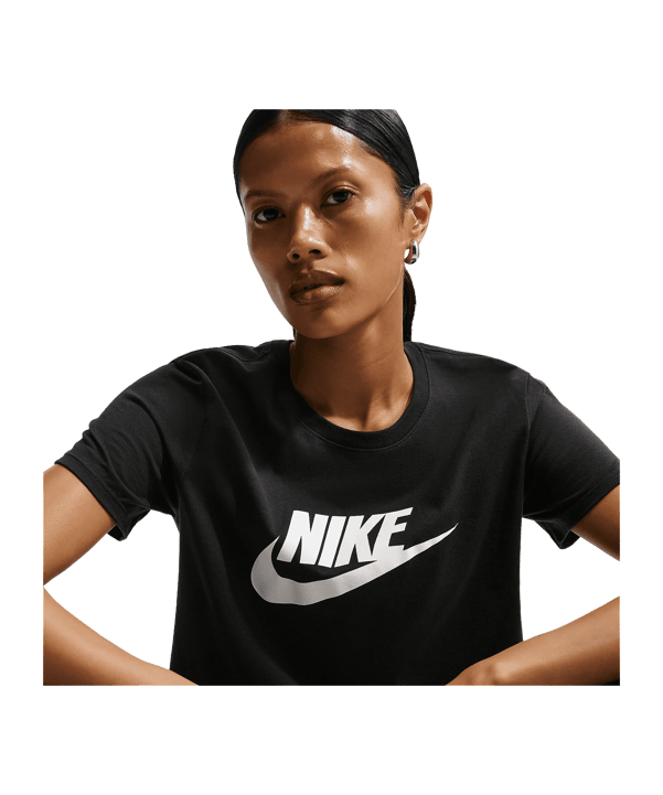 Nike Sportswear Essentials Logo T-shirt Dames Zwart K010 - zwart