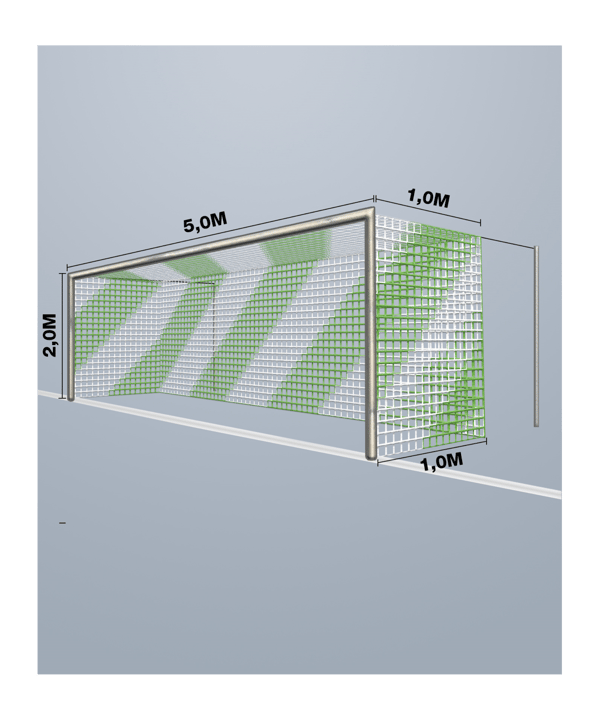 Cawila Tornetz 5,15x2,05m | Tiefe 1,0x1,0m | Maschenweite 12cm | Stärke 4mm | grün/weiß - gruen