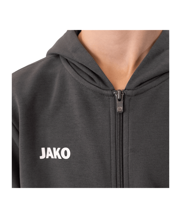 JAKO Base Veste à capuche Enfants Gris C021 - gris
