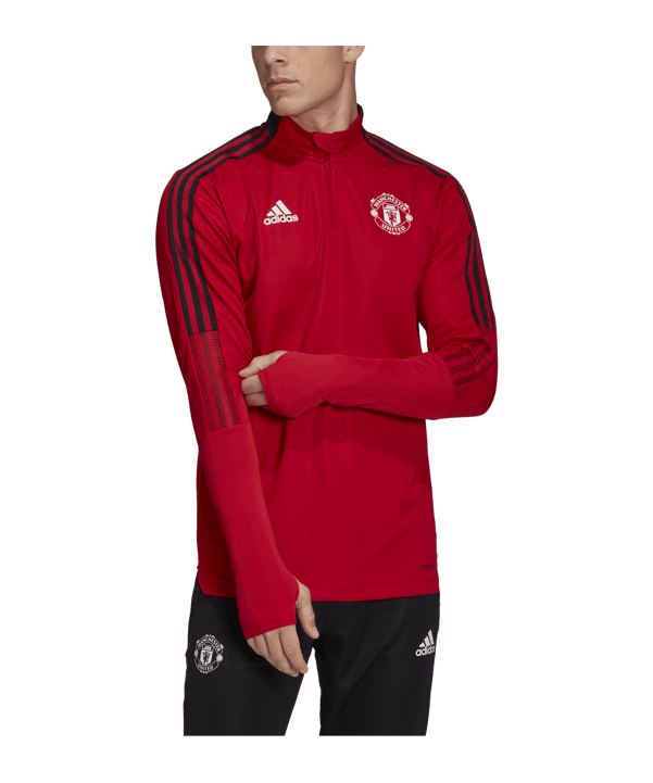 adidas Manchester United HalfZip Sweatshirt Rot - rot