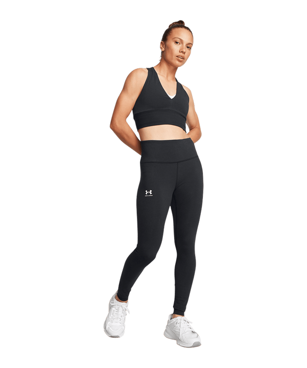 Under Armour Rival Leggings Damen Schwarz F001 - schwarz