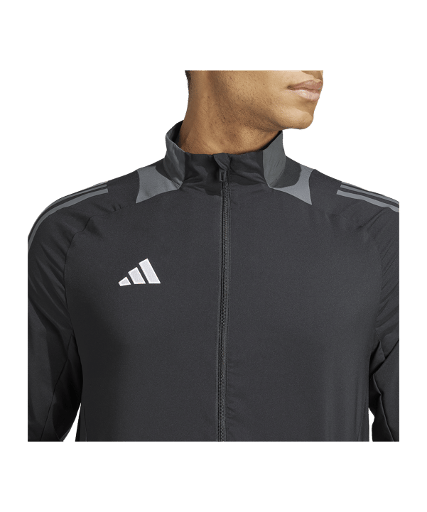 adidas Tiro 24 Competition Präsentationsjacke Schwarz Grau - schwarz