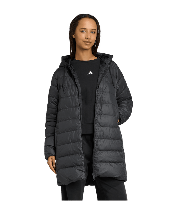 adidas Essentials 3 Stripes Parka Giacca Donna Nero - nero