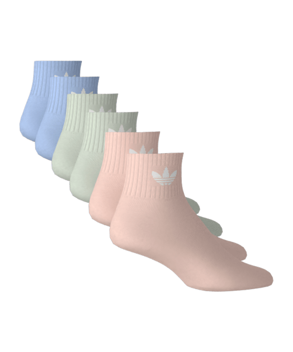adidas Originals Mid Ankle 6er Pack Socken Blau - blau