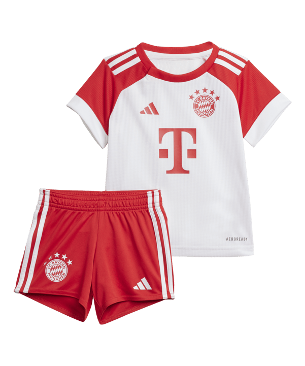 adidas FC Bayern München Babykit Home 2023/2024 Weiss Rot - weiss