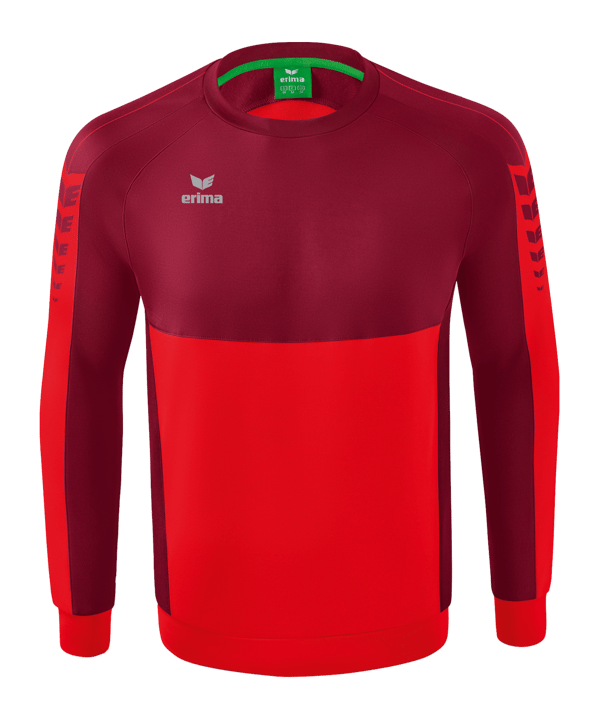 Erima Six Wings Sweatshirt Kids Rot Dunkelrot - schwarz