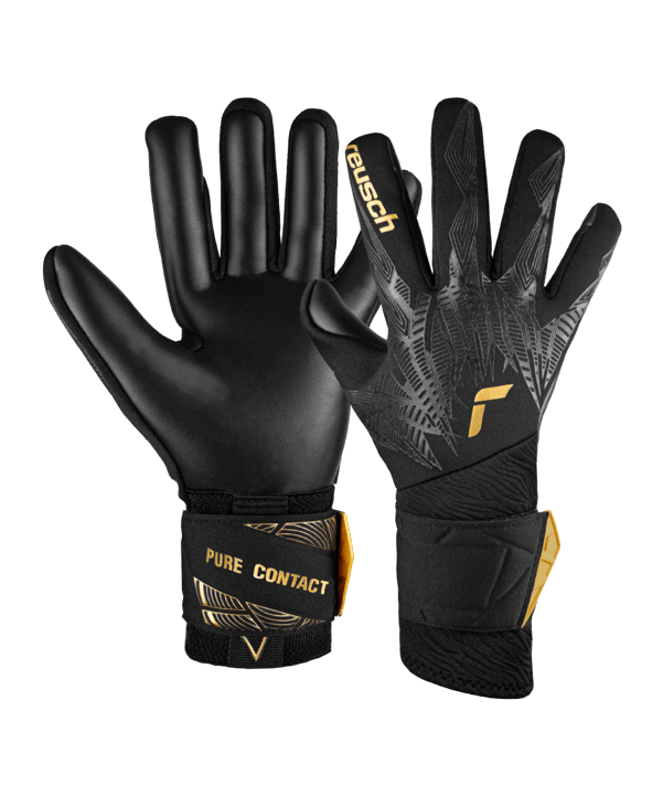 Reusch Pure Contact Infinity TW-Handschuhe Night Spark 2024 Schwarz Gold Schwarz F7706 - schwarz