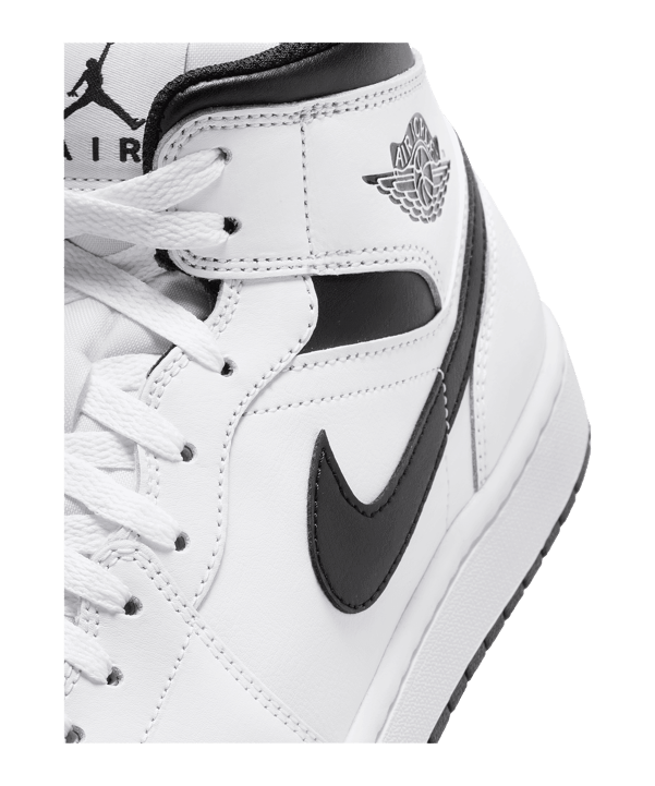 Jordan Air 1 Mid Weiss Schwarz F132 - weiss