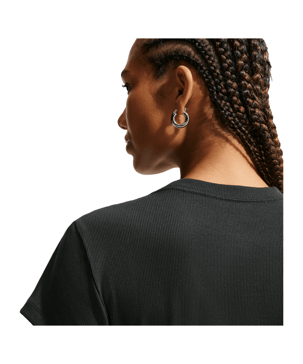 Nike NSW Rib T-Shirt Damen Schwarz F010 - schwarz