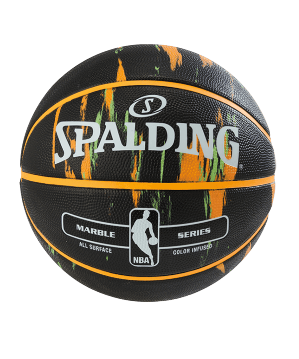 Spalding NBA Marble Basketball Schwarz Gelb - schwarz