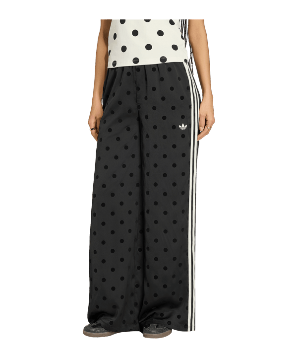 adidas Originals Satin Polka Dots Wide Leg Manguera Donna Nero - nero
