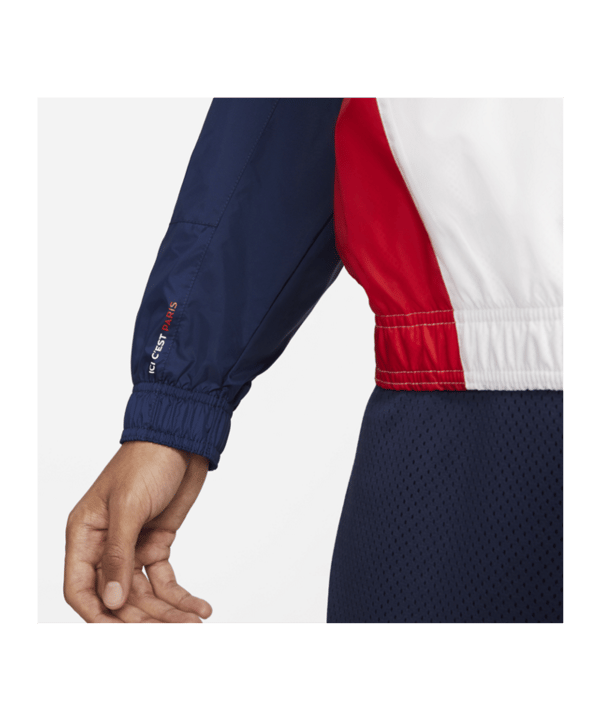 Jordan X PSG Nylon Kapuzenjacke Weiss Blau F100 - weiss