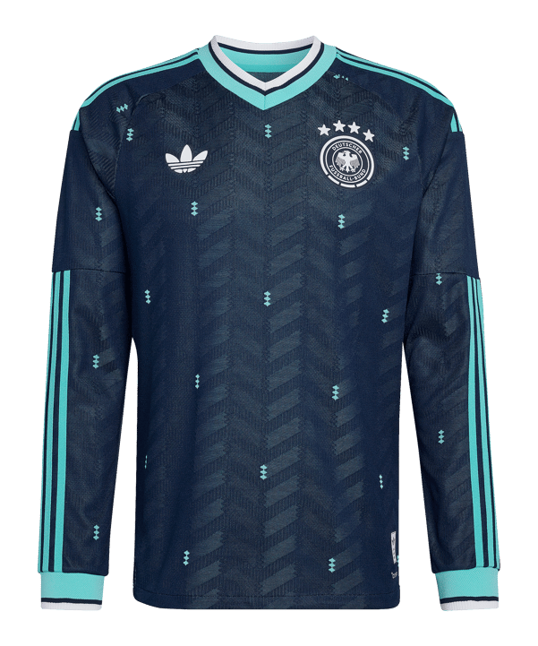 adidas DFB Deutschland Authentic Trikot Langarm Away WM 2026 Blau - blau