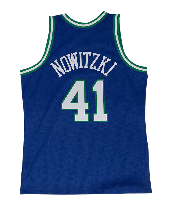 Mitchell and Ness NBA Dallas Mavericks 1998-1999 Dirk Nowitzki Swingman Trikot Blau - blau
