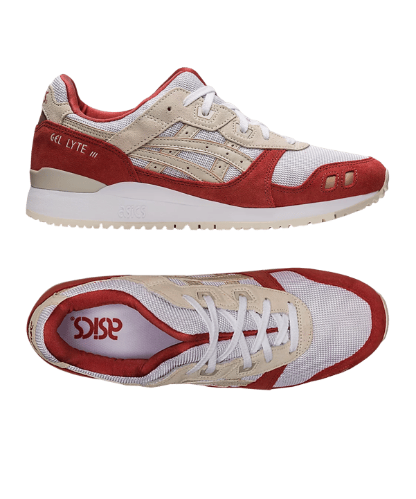 Asics Gel-Lyte III OG Grau Beige Rot - weiss