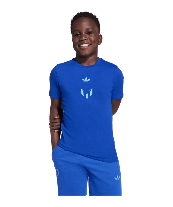 adidas Originals Messi T-Shirt Kids Blau - blau