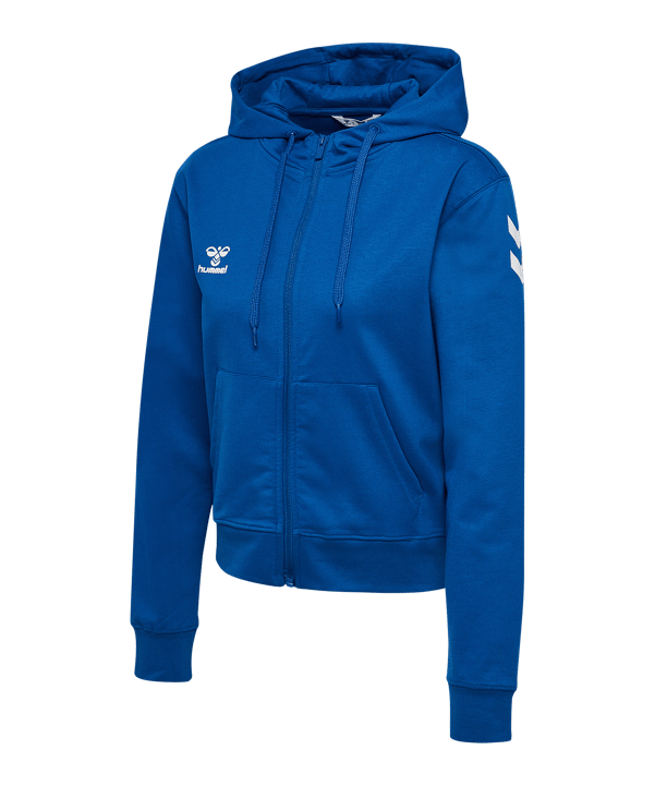 Hummel Go 2.0 Chevron Kapuzenjacke Damen Blau F7045 - blau