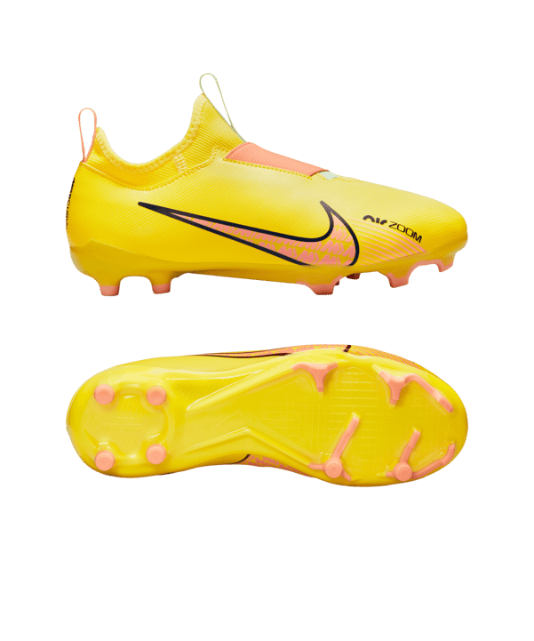 Nike Jr Air Zoom Mercurial Vapor XV Academy FG/MG Kids Lucent Gelb Rosa F780 - gelb