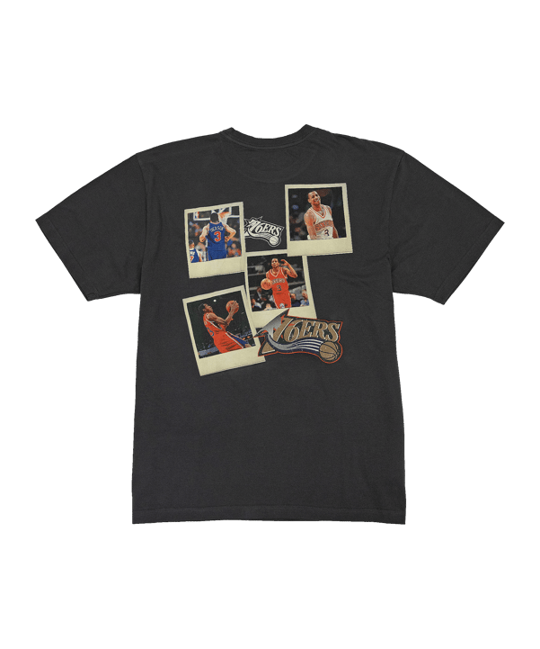 Mitchell and Ness Philadelphia 76ers NBA Player Retro Photo Allen Iverson T-Shirt Schwarz - schwarz