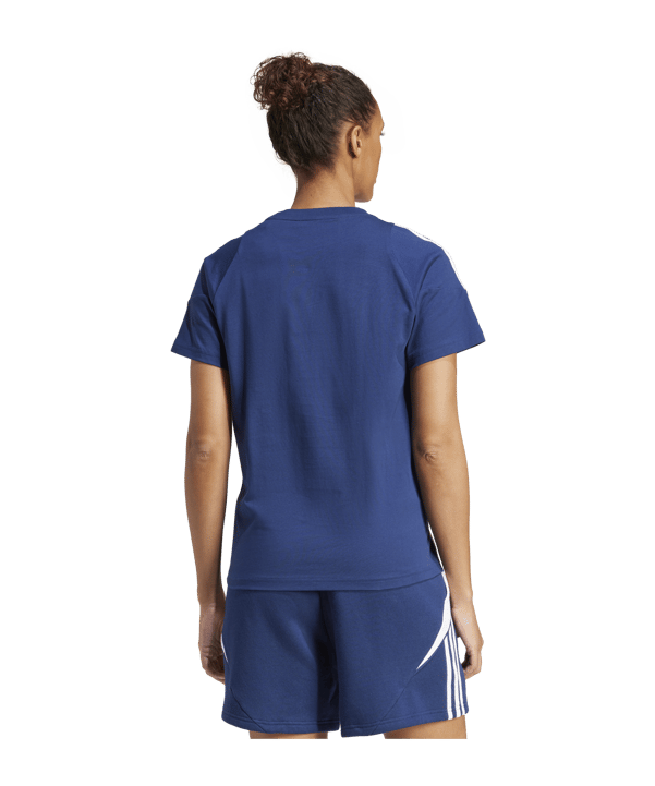 adidas Tiro 24 T-Shirt Damen Blau Weiss - blau