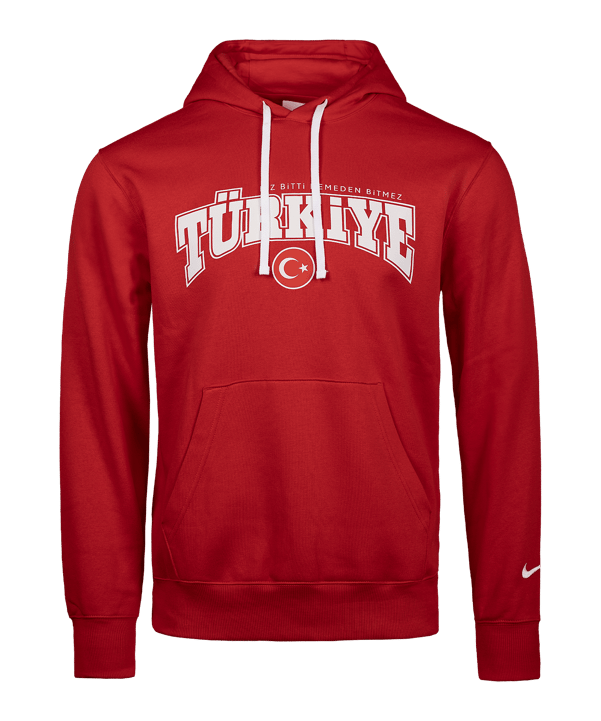 Nike TFF Türkei Biz Bitti Demeden Bitmez Hoody Rot Ftffio9035bitzmezrot - rot